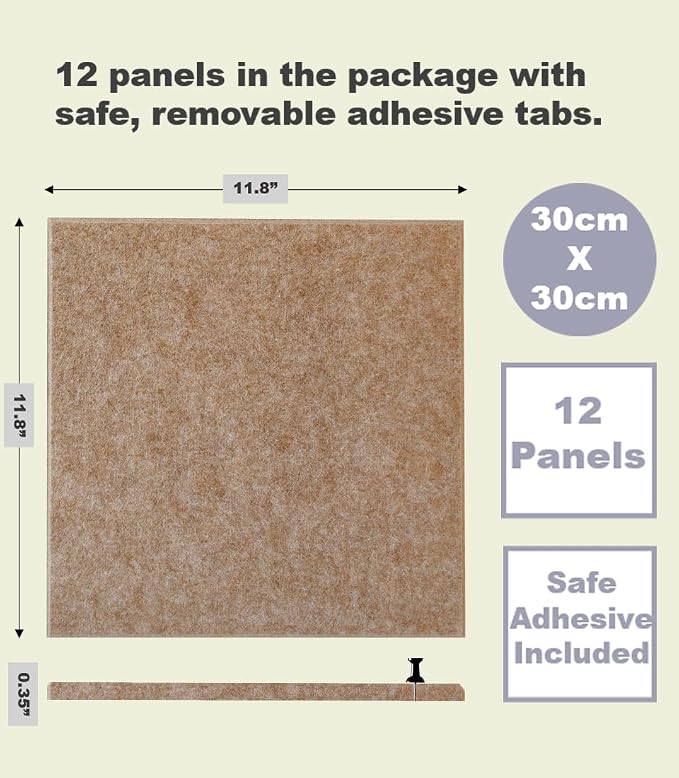 DECORITA Felt Wall Tiles | Large Cork Board Alternative | Aesthetic Felt - Image 3