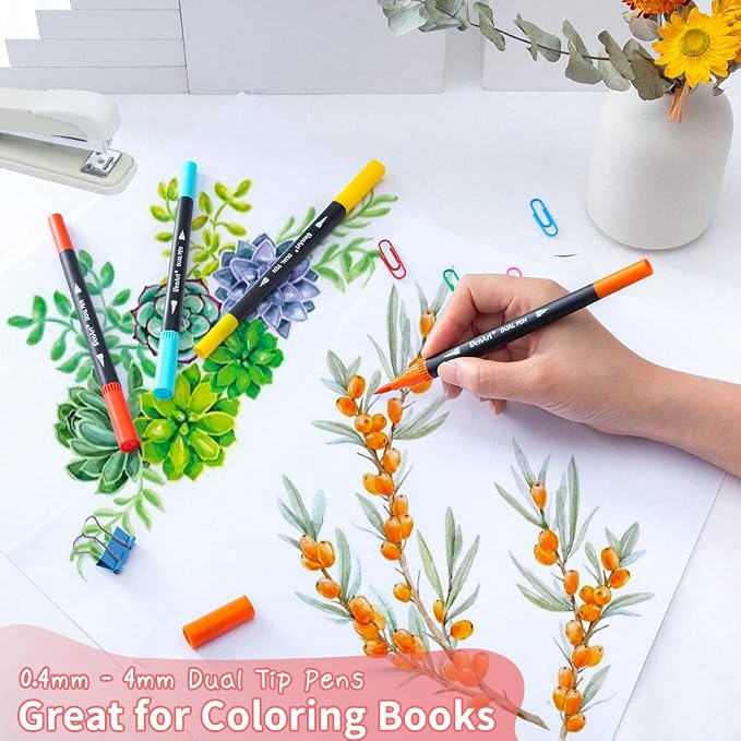 36 Dual Brush Markers for Adult Coloring Books - Image 3
