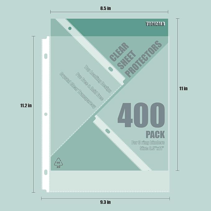 400 Pack Clear Sheet Protectors - Image 2