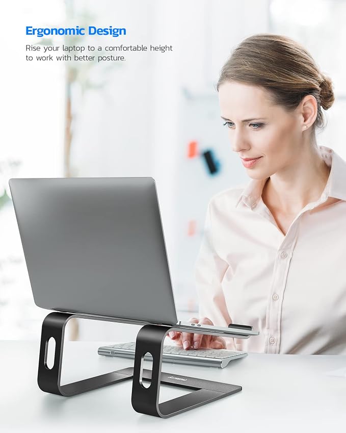 Nulaxy Laptop Stand, Ergonomic Aluminum Laptop Computer Stand, Detachable - Image 2
