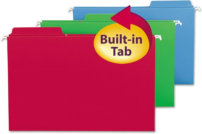 Smead FasTab Hanging File Folder, 1/3-Cut Built-in Tab, Legal Size by SMEAD