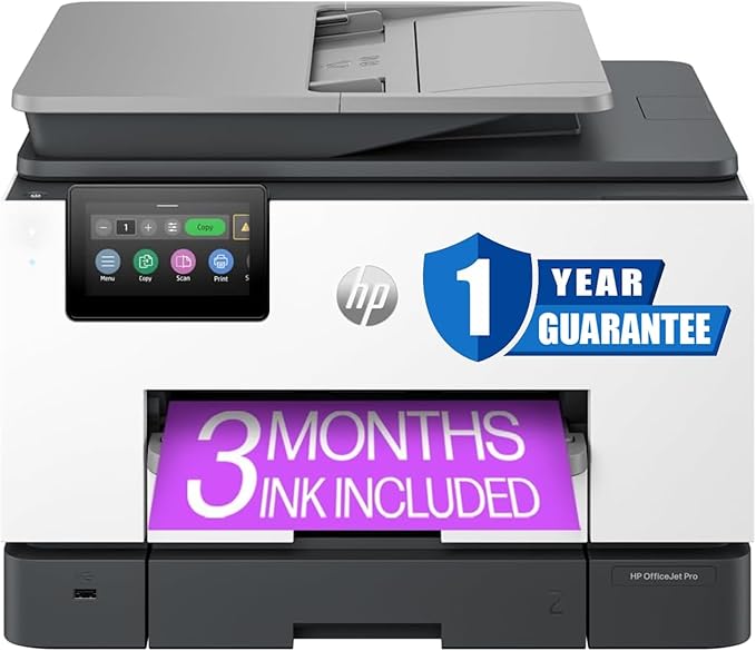 HP OfficeJet Pro 9135e All-in-One Printer, Color, Printer-for-Small Medium Business, Print, Copy, scan, fax, Wireless, 3 Months of Instant Ink Included; Two-Sided Printing; Two-Side (Renewed Premium)-DeskLoop Office