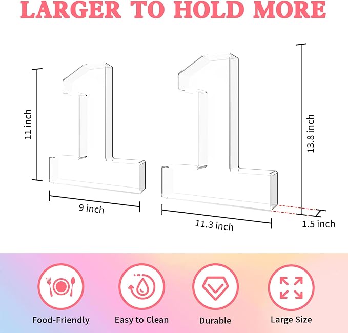 13.8" Acrylic Number Charcuterie Tray, Fillable Number Charcuterie Box - Image 2