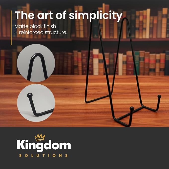 KINGDOM SOLUTIONS 8" 2-Pack Metal Stands Black – Book Stand – Sturdy Plate - Image 6
