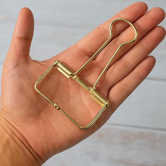 12 Pcs Gold Wire Binder Clips 2 inch Large Hollow Out Long Tail Binder Clips - Image 3