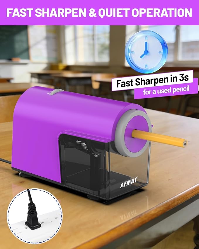 AFMAT Electric Pencil Sharpener, Fully Automatic Pencil Sharpener - Image 5