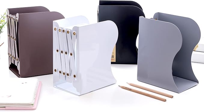 Adjustable Bookends Metal Book Ends - Image 7