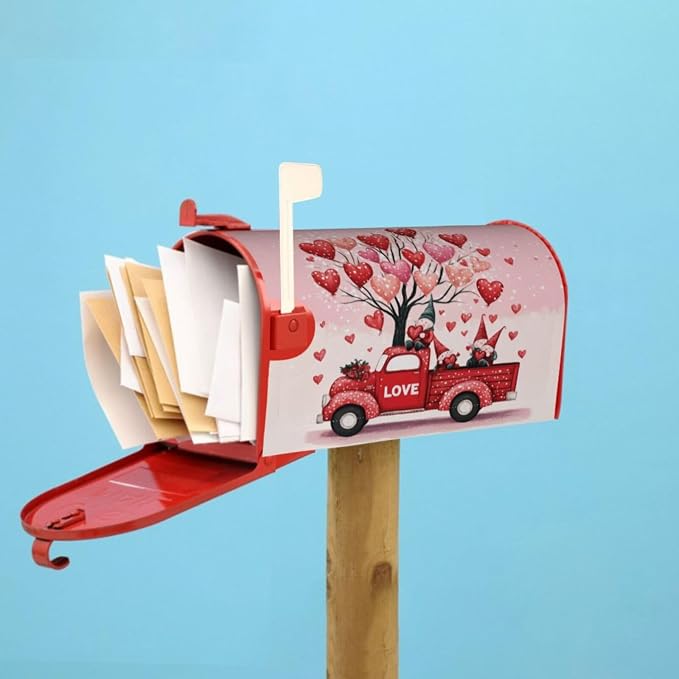 Valentines Day Heart Shape Balloon Romantic Love Welcome Magnetic Mailbox Cover - Image 7