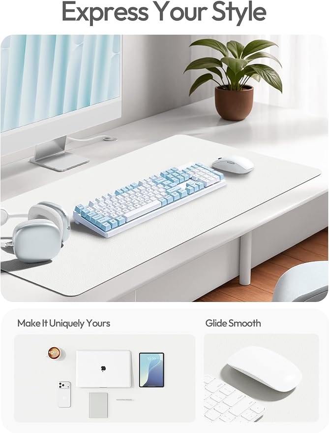 YSAGi Leather Desk Pad Protector, Office Desk Mat, Large Mouse Pad, Non-Slip PU - Image 3