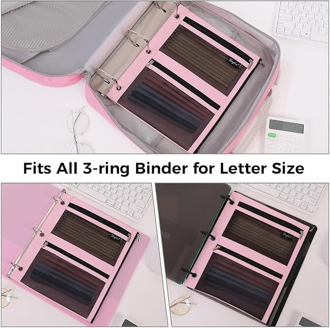 SKYDUE Pencil Pouch for Binder, Pencil Case, 3 Ring Binder Pencil Pouch - Image 6