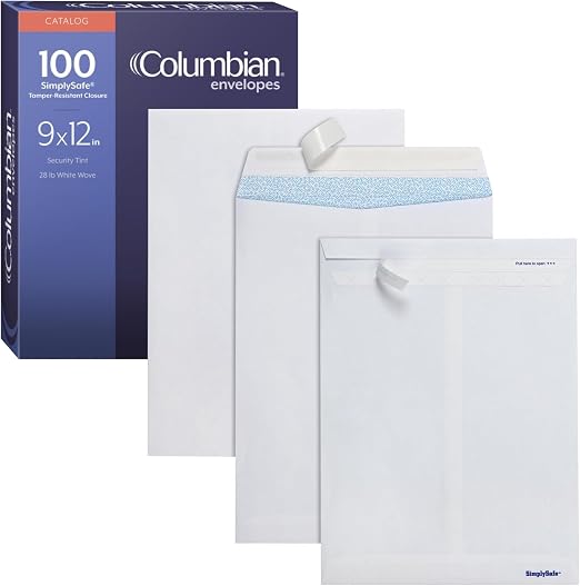 Columbian 9 x 12 Security Envelopes, 9 x 12 Inches, Release & Seal Self Seal by TOPSProducts