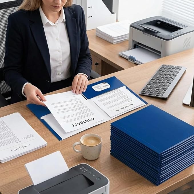 Zzrywuty File folders with Pockets, 100 Pack Paper Folders with Card Slot - Image 7