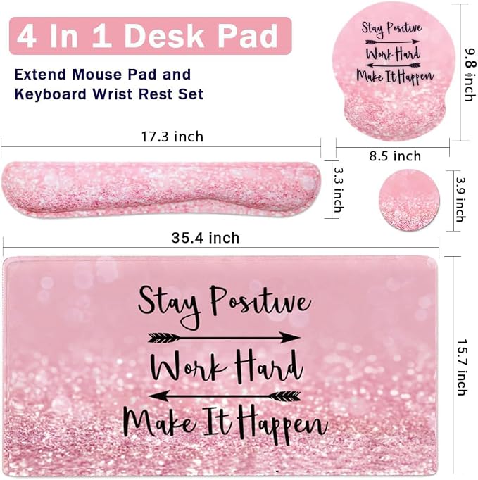 4-in-1 Gaming Mouse Pad Wrist Support Set，Desk Pad + Mouse Pad - Image 2