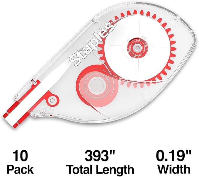 STAPLES Correction Tape, Easy Sidewinder Applicator - Image 2