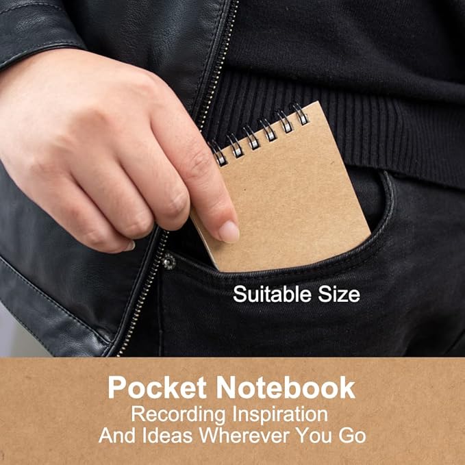 6 Pack 3x5" Spiral Pocket Notebook, College Ruled Small Notepad - Image 4