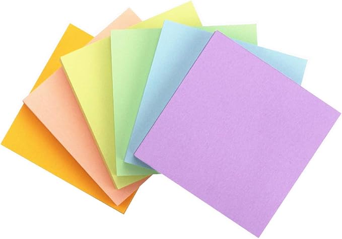 Early Buy Sticky Notes 3x3 Inches, 6 Pastel Color, 100 Sheets/Pad, - Image 2