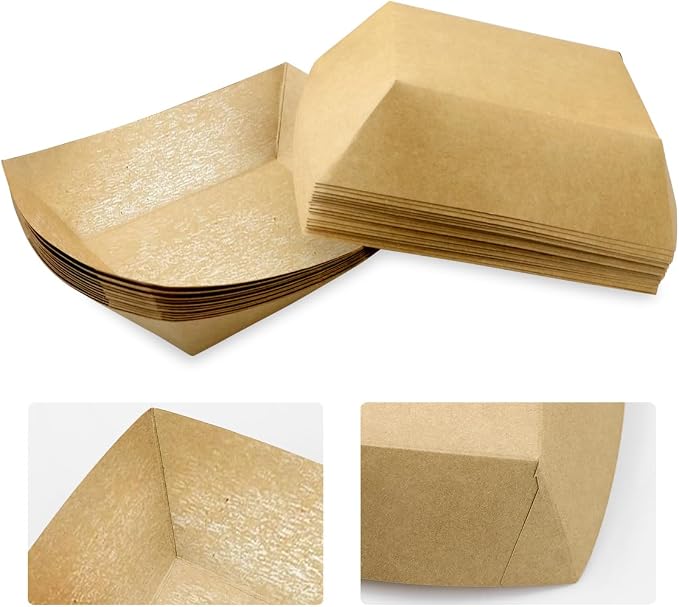 Oomcu 100 Pack 3 lb Heavy Duty Paper Food Trays - Image 3
