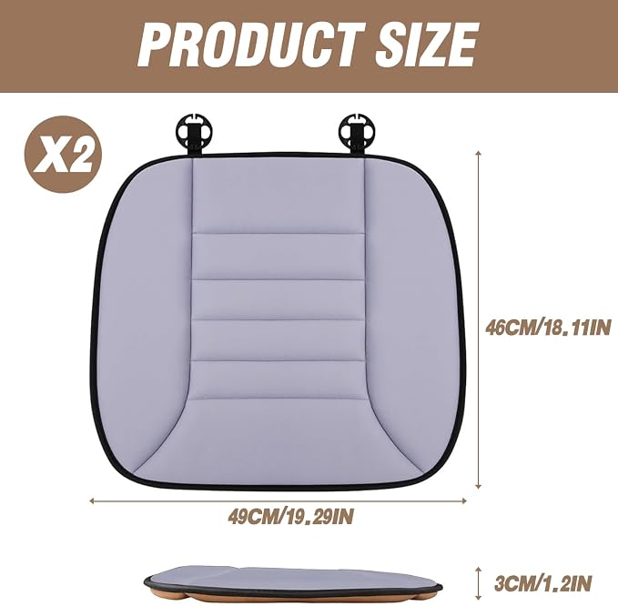 MYFAMIREA 2PCS Car Seat Cushion Pad 1.2" Thick Comfort Seat Protector - Image 7