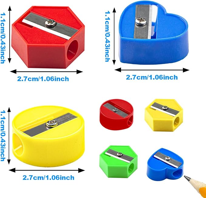 ELANE 90 Pcs Bulk Pencil Sharpeners, Manual Handheld Sharpeners - Image 2