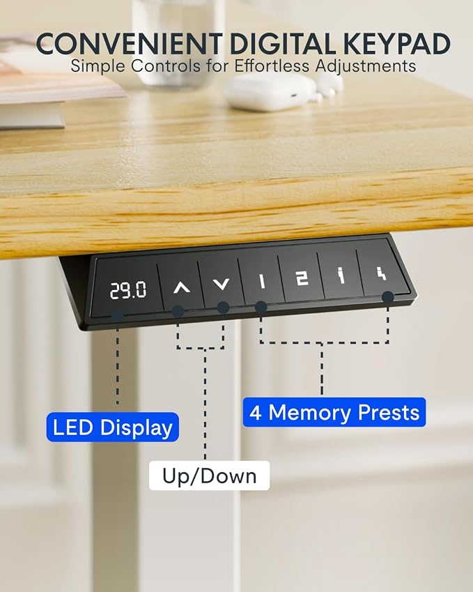 FLEXISPOT EN1 Solid Wooden One-Piece Standing Desk, 63 x 24 Inches Sit Stand - Image 8