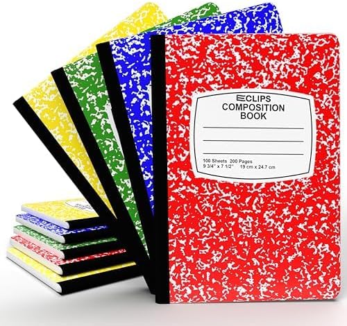 Composition Notebook College Ruled Composition Notebooks Bulk Marble Hard Cover by E-CLIPSUSA