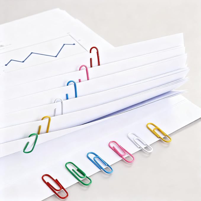 Paper Clips 100 Pcs 1.3 Inch Medium Colorful Paperclips - Image 3