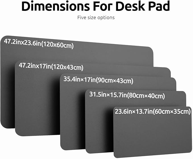 YSAGi Leather Desk Pad Protector, Office Desk Mat, Large Mouse Pad, Non-Slip PU Leather Desk Blotter, Laptop Desk Pad, Waterproof Desk Writing Pad for Office and Home (Dark Grey, 47" x 17")-DeskLoop Office