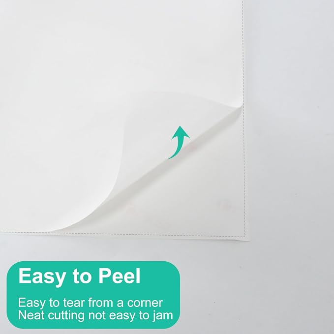 L LIKED 1500 Full Sheet Printable Sticker Paper, 8.5" x 11" White Matte Labels - Image 4