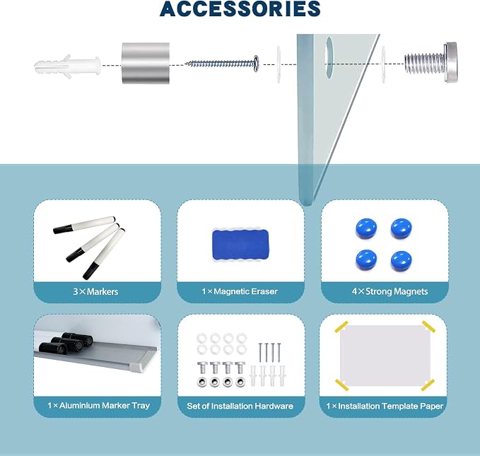 Magnetic Frosted Glass Whiteboard - Image 4