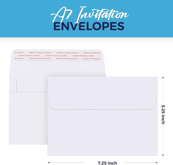 ACSTEP 100PACK 5X7 Envelopes, Invitations, Greeting Cards Mailing, Baby Shower - Image 3