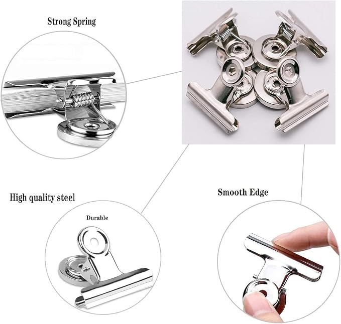 Strong Magnetic Clips, 40 Pack, 1-1/4 Inch, 31 mm, Refrigerator Magnet Clips - Image 2