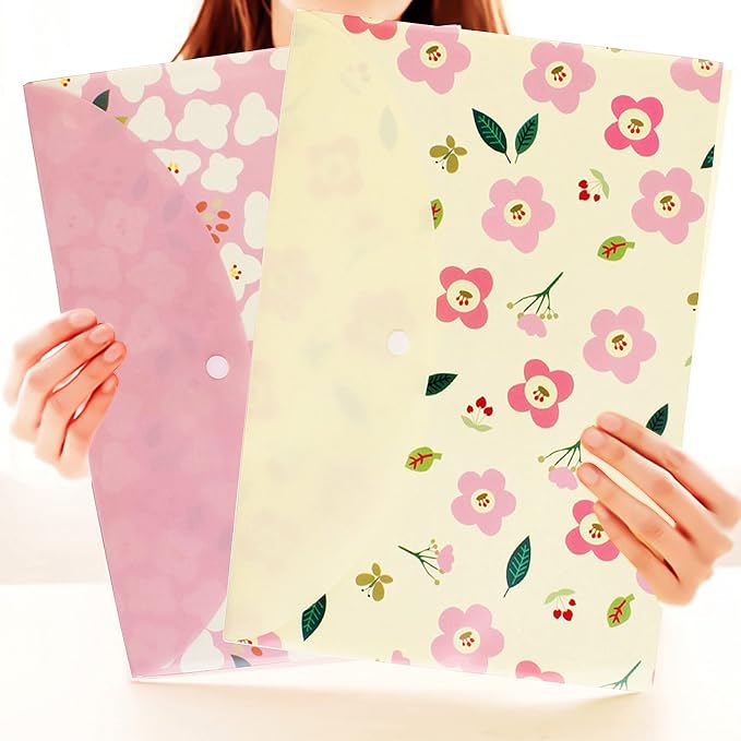 10 pcs Style Floral Printed A4 Paper Document File Folder Poly Envelopes - Image 4