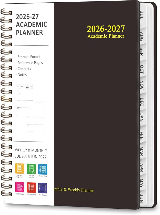 Planner 2026-2027, Weekly and Monthly Academic Planner, July 2026 by VALOME