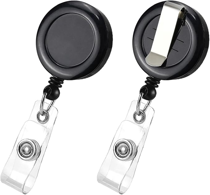 2 Pack Retractable Name Badge Holder Reel by koorito