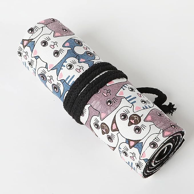 DIYOMR 24/36/72 Slots Pencil Wrap Pencil Rolls, Artist Colored Pencils Roll Up - Image 8