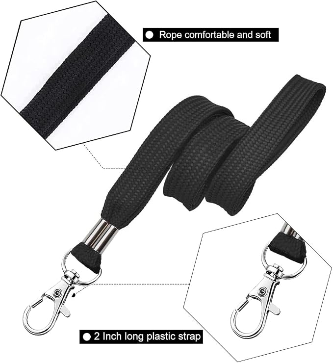 5Pack ID Badge Holder with Black Lanyards, Heavy Duty Vertical Card Holder | - Image 7