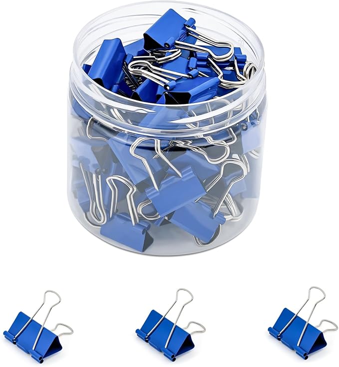 Temiary 60 Pcs Binder Clips, 0.6 Inch Mini Metal Binder Paper Clip by Temiary