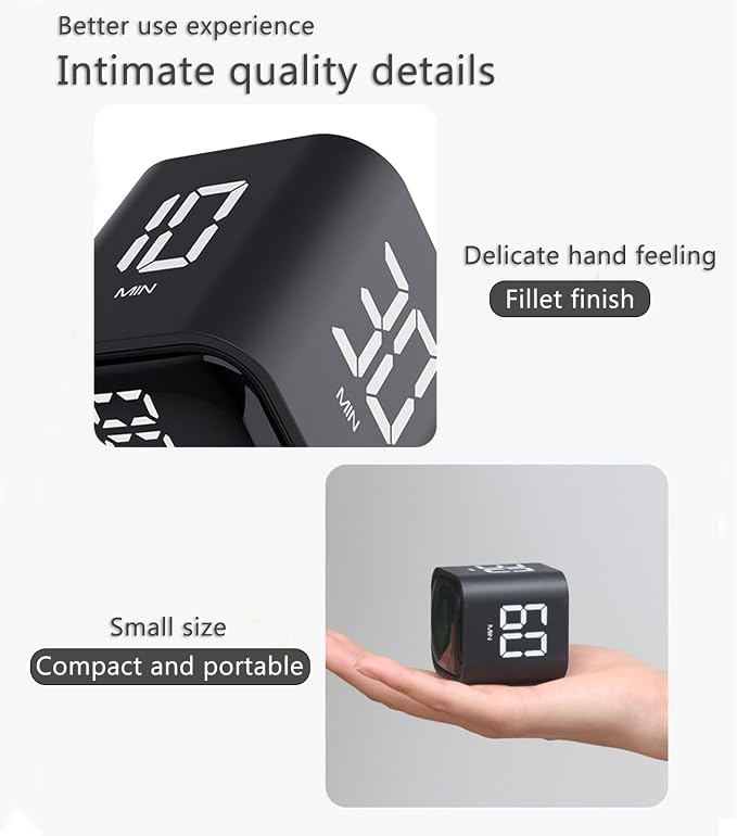 Digital Cube Pomodoro Timer Desk Rechargeable Productivity Timer 5/10/30/60min - Image 5