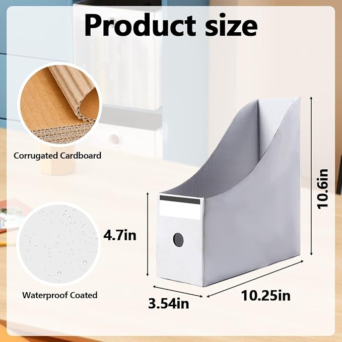 24 Pcs Cardboard Magazine File Holders Organizer Box Magazine Holder Sturdy - Image 2