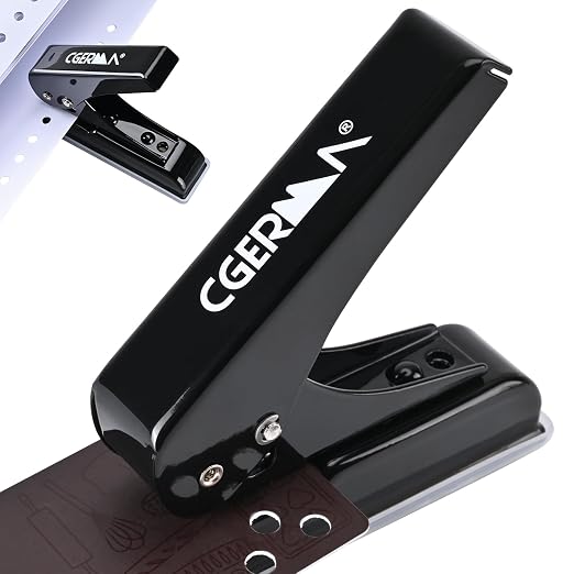 Single Hole Punch, 30 Sheet Capacity, Heavy Duty Paper Hole Puncher, 1/4" Hole by Cgerma
