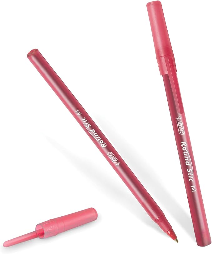 BIC Round Stic Xtra Life Red Ballpoint Pens, Medium Point, 10-Count Pack of - Image 4