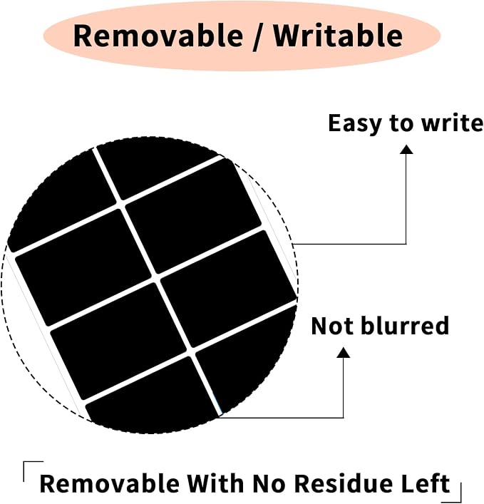 Black Removable Labels Stickers, 2X3 Inch Removable Large Label Stickers - Image 3