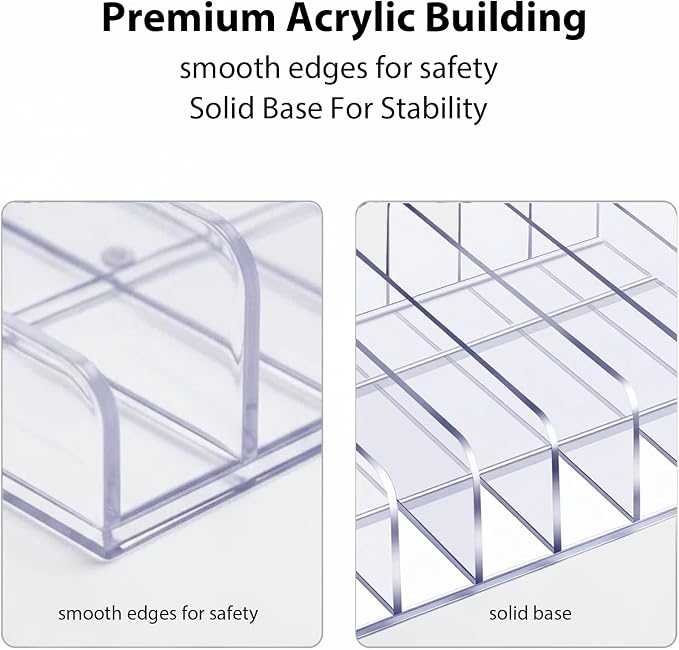 2 Pcs Acrylic Clipboard Holder 7 Slots Clipboard Organizer Display Stand - Image 4