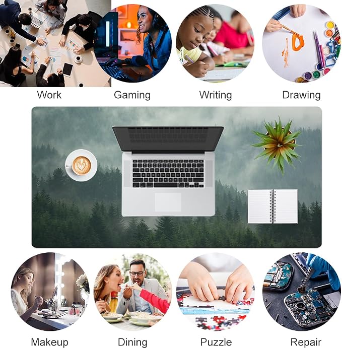 Colorful Star Large Mouse Pad, PU Leather Waterproof Desk Mat, Computer Gaming - Image 7
