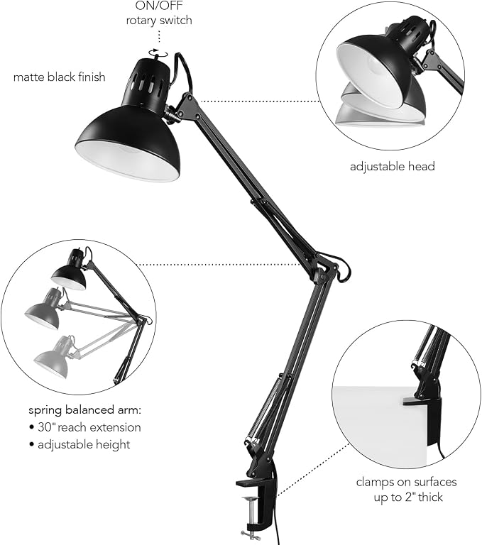 Globe Electric 56963 31.5" Multi-Joint Desk Lamp - Image 8