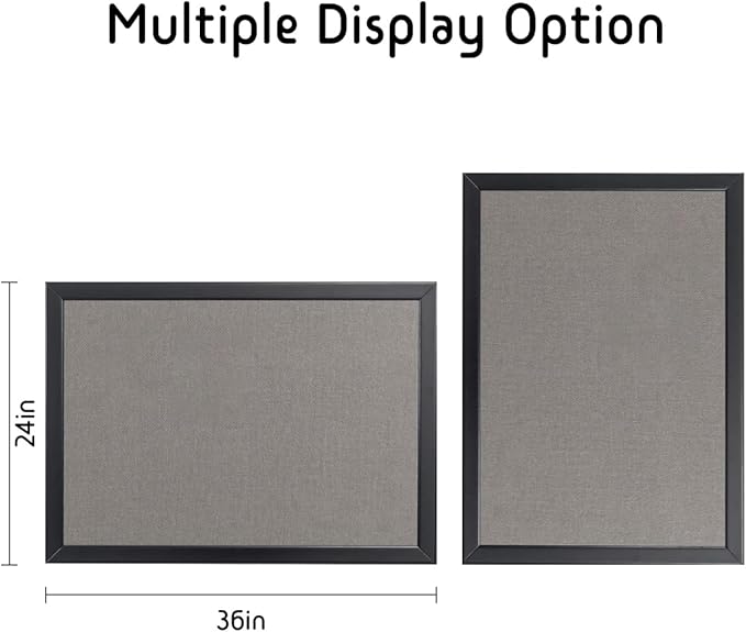 Gideal Cork Board Bulletin Board, 24 x 36 Inch Cork Boards for Walls, Large Cork Board for Office, School & Home with Imported Solid Wood Frame and Grey Canvas, Wall Mounted Notice Boards, 2 Pack-DeskLoop Office