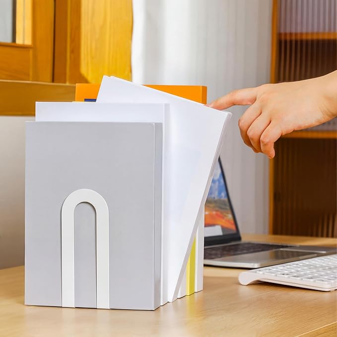 Chunful 12 Pcs White Metal Book Ends - Image 3