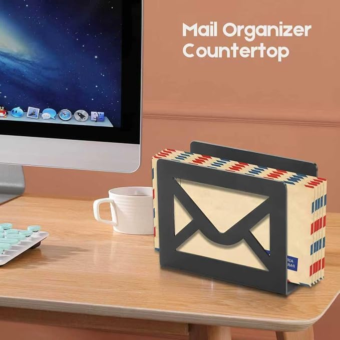 Desktop Letter Holder, Metal Desktop Mail Holder - Image 6