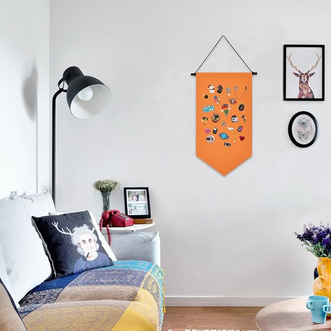 Wall Hanging Brooch Storage Case Canvas Display Stand Enamel Pin Display Banner - Image 4