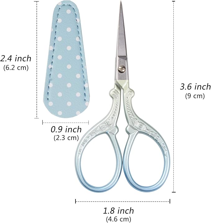 Embroidery Scissors Set with Leather Sheaths - Image 2